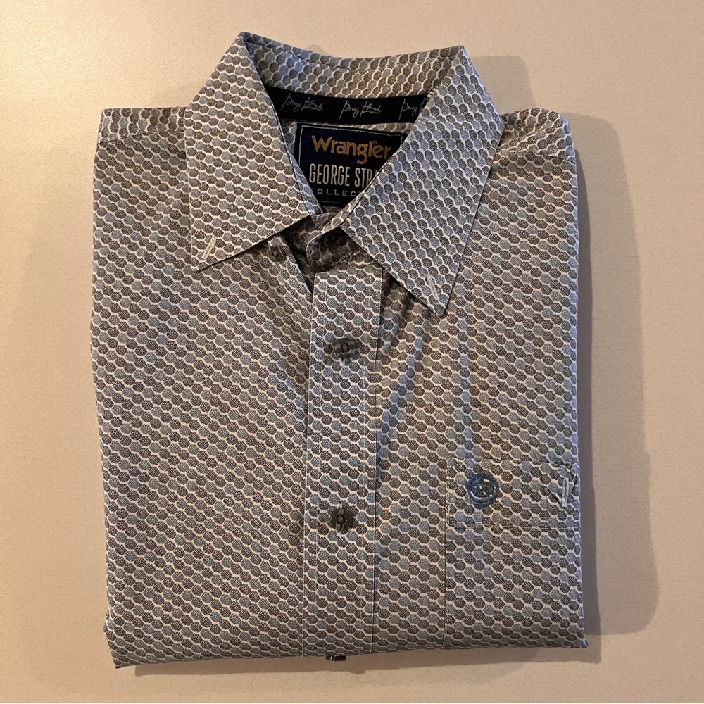 Wrangler Men's George Strait Shirt - Blue Scallop